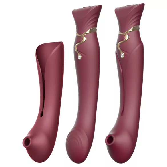 ZALO Queen - vibrators za G-točko in klitoris - valovanje zraka - rdeč