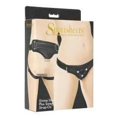   Sportsheets Plus Size - spodnje perilo za pripenjanje (črno)