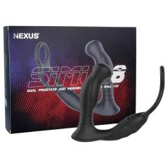   Nexus Simul8 - vibracijski erekcijski obroč z analnim dildo - črna