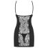 Obsessive Heartina - spalna srajca in tango hlačke (črna) - L/XL