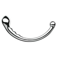 Le Wand - dvostranski dildo iz nerjavečega jekla - srebrna