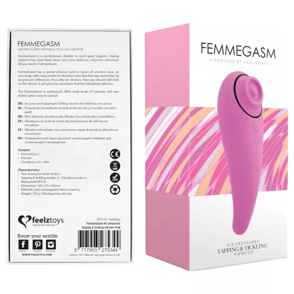 FEELZTOYS - vibrator za klitoris 2v1 - akumulatorski, roza