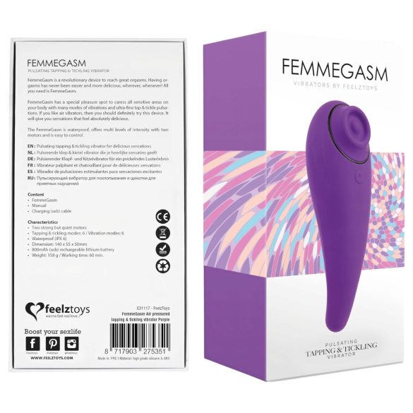 FEELZTOYS Femmegasm - polnilni 2v1 stimulator za klitoris (vijoličen)