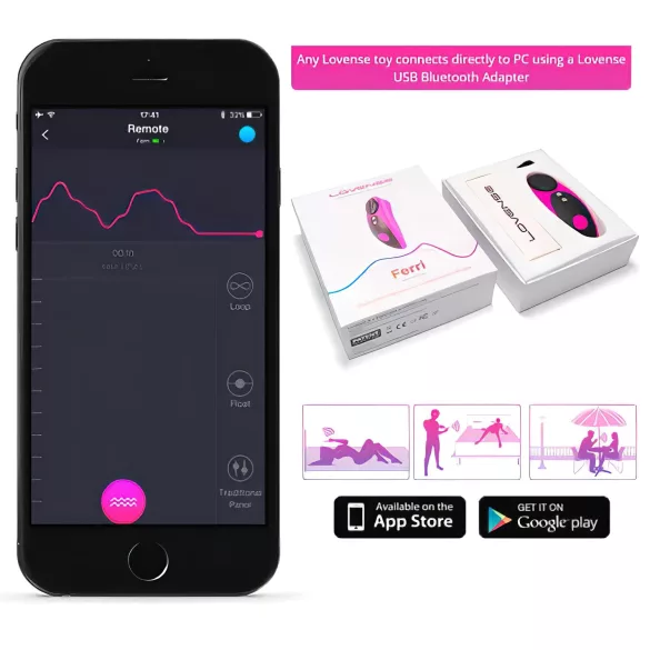 Lovense Ferri - aplikacijsko voden vibrator za klitoris (črno-roza)