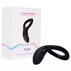   Lovense Diamo - Aplikacijo upravljan vibracijski obroček za penis za moške (črn)