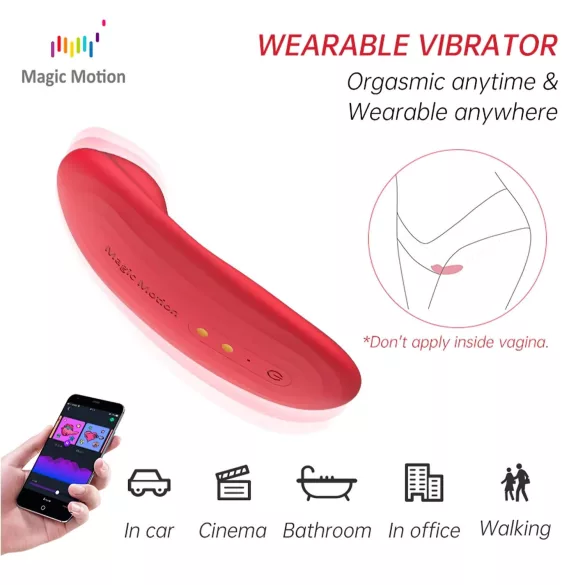 Magic Motion - vibrator za klitoris - vodoodporen - koralna