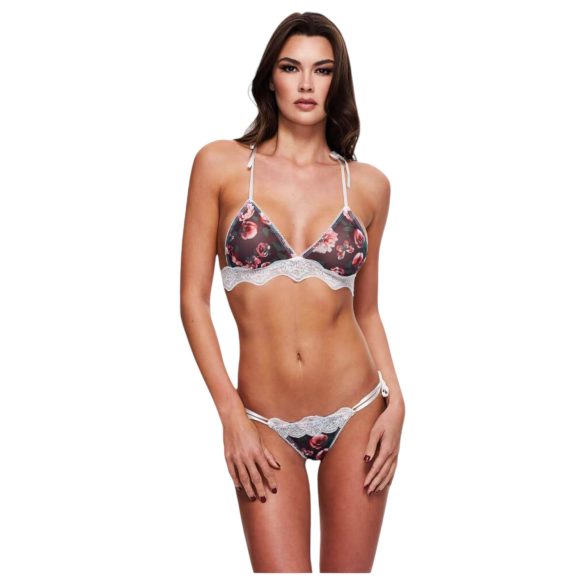 Baci - cvetlični, čipkasti nedrček set - M/L