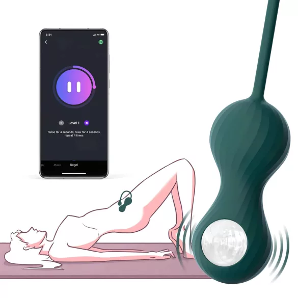 Magic Motion Crystal Duo - aplikacijo upravljane vibracijske gejša kroglice (zelene)