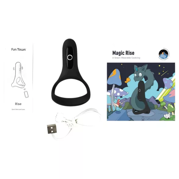 Magic Motion Rise - vibracijski obroč za penis - pameten, polnilec - črna