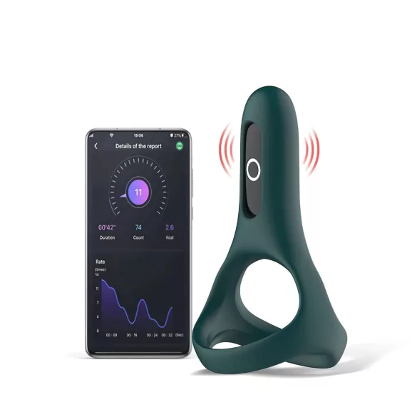 Magic Motion Rise - aplikacijo upravljan vibracijski obroček za penis za moške (zelen)