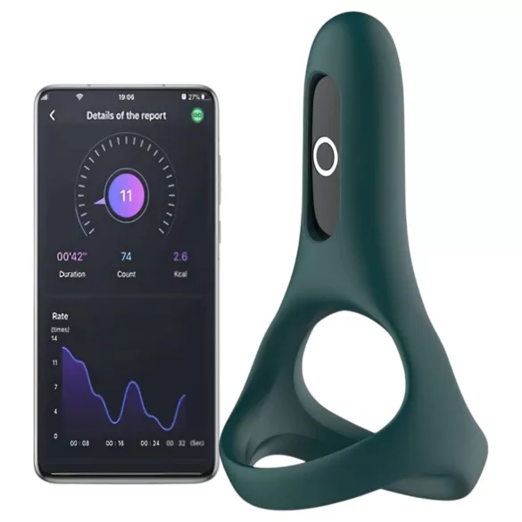 Magic Motion Rise - aplikacijo upravljan vibracijski obroček za penis za moške (zelen)