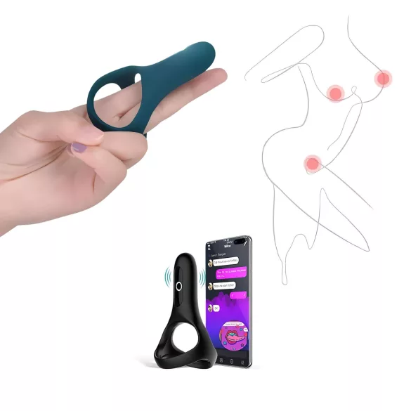 Magic Motion Rise - aplikacijo upravljan vibracijski obroček za penis za moške (zelen)