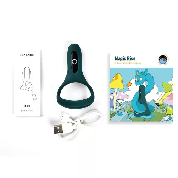 Magic Motion Rise - aplikacijo upravljan vibracijski obroček za penis za moške (zelen)
