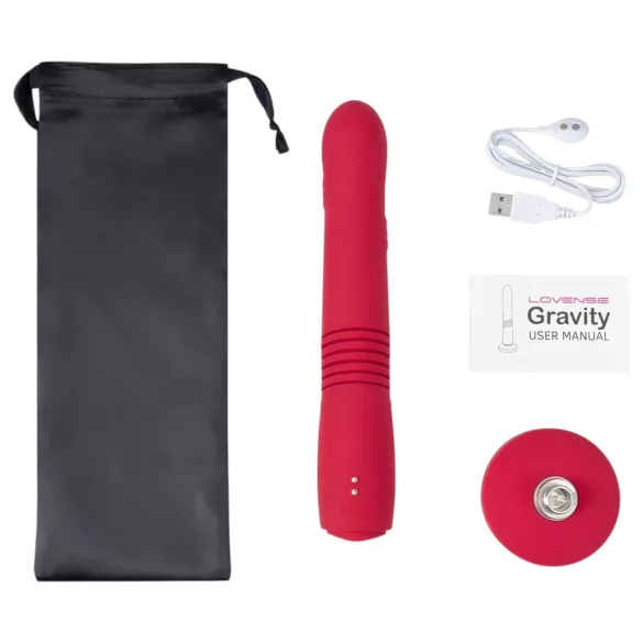LOVENSE Gravity - akumulatorski, potisni vibrator (rdeč)
