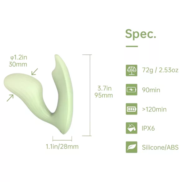 Magic Motion Umi - aplikacijo upravljan 2-v-1 vibrator (zelen)