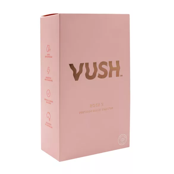 Vush The Rose 2 - vibrator za masažo - vodoodporen, polnilen - roza