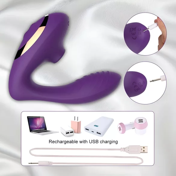 Tracy's Dog OG - vibrator za točko G in klitoralni stimulator - vijoličen